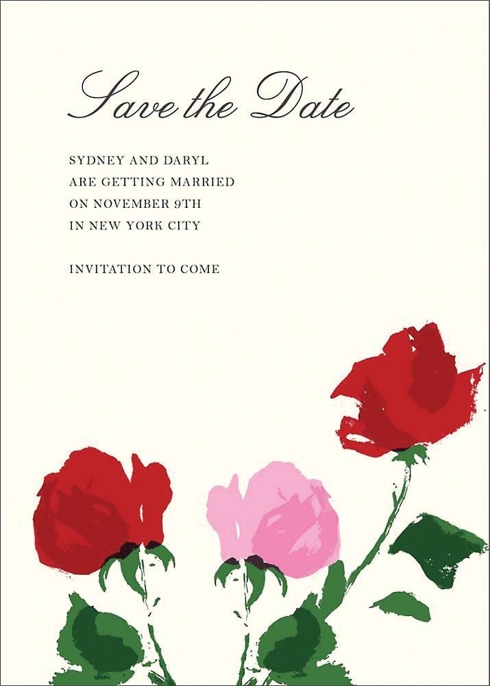 floral save the date card